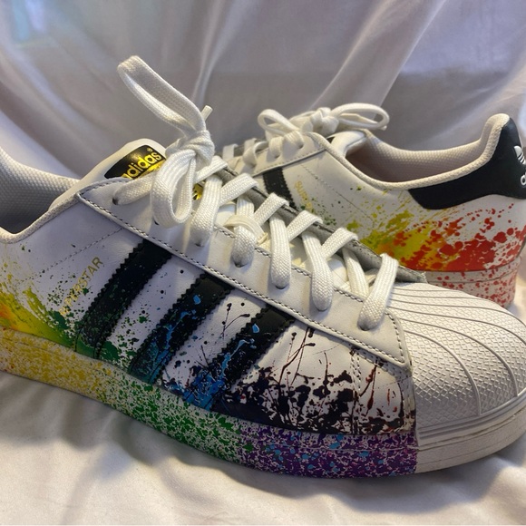 Adidas Men's Superstar Rainbow Splash Sneakers